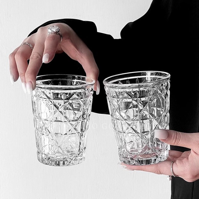 Wine Beer And Liquor - 2szt 310ml Vintage Diamond Patterned Western