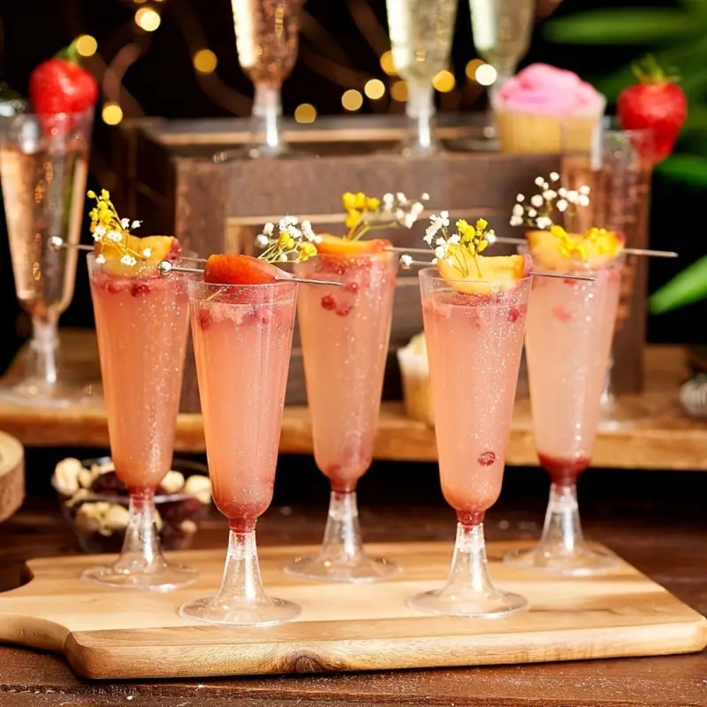 Champagne Flute Pair - 10szt Przezroczysty plastikowy kieliszek do szampana
