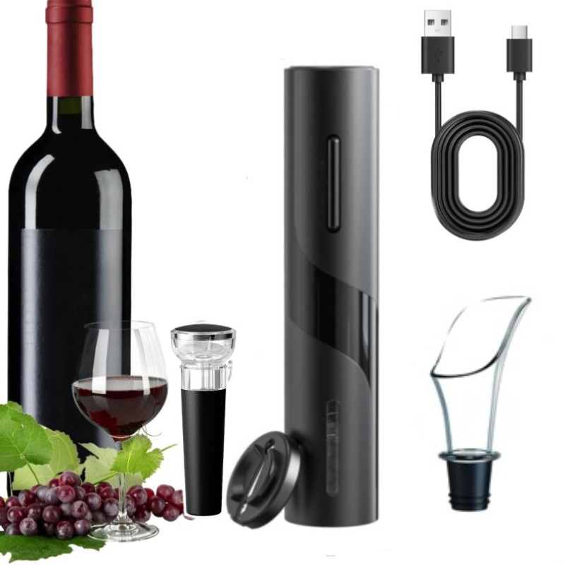 Wine In Beer Bottle - Akumulatorowy wielofunkcyjny elektryczny automatyczny korkociąg Zestaw
