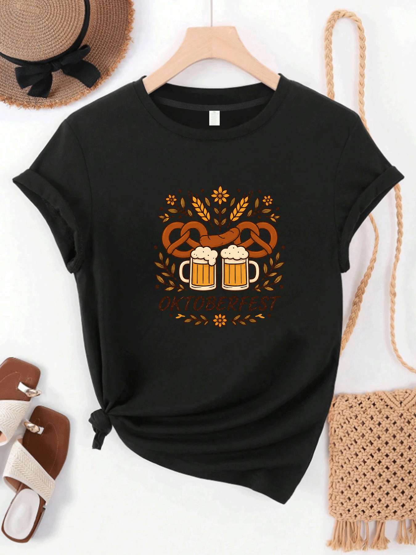 Wine Beer Festival - 【MYJ062633】Koszulka damska na Festiwal Piwa, zestaw
