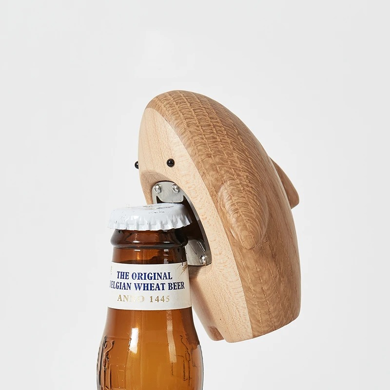 Wine In Beer Bottle - Kreatywny Drewniany Otwieracz do Butelek w