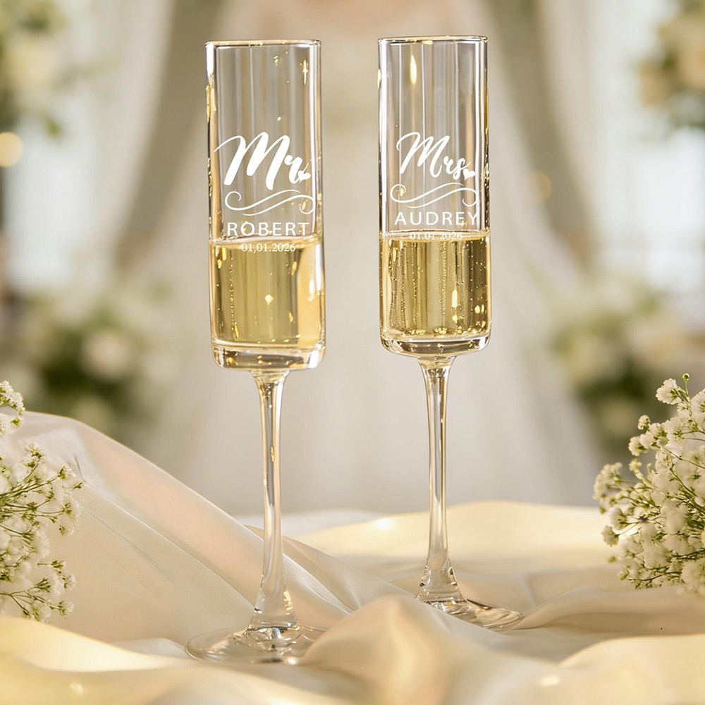 Personalizowane kieliszki do w – Champagne Flute Pair recenzja i cena