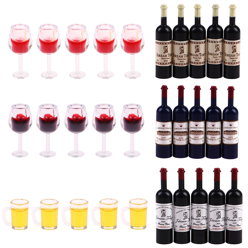 5 szt. 1:12 Miniaturowe butelk – Wine Beer Europe recenzja i cena
