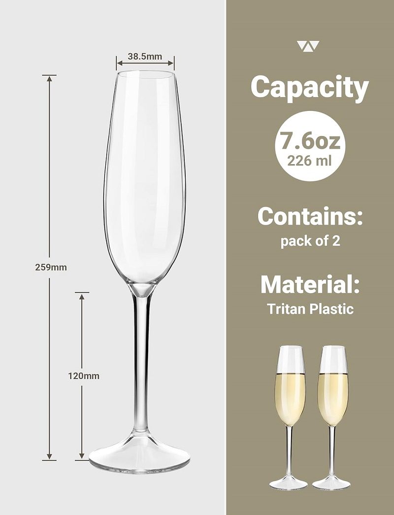 MICHLEY 2/4 szt. Niezniszczaln – Champagne Flute Pair recenzja i cena